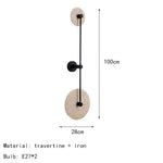 applique murale led moderne minimaliste noir beige texture marbrée éclairage quotidien fixé mur discoiles