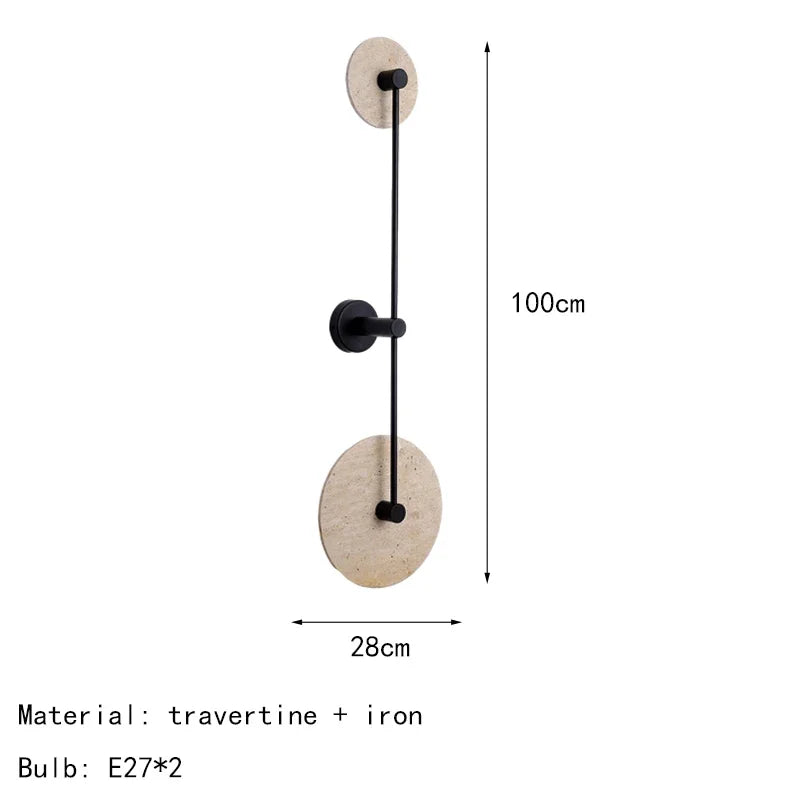 applique murale led moderne minimaliste noir beige texture marbrée éclairage quotidien fixé mur discoiles
