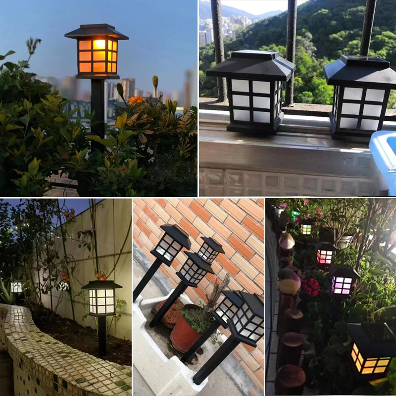 lampe solaire extérieure noire carreaux blancs classique batterie panneau solaire ledextérieur jardin decoration
