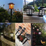lampe solaire extérieure noire carreaux blancs classique batterie panneau solaire ledextérieur jardin decoration