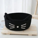 paniers rangement tissu réutilisables noir blanc rose visage chat créatif mignon rangement jouets articles