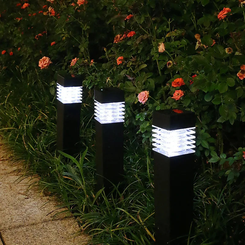 lumière solaire jardin led ip68 moderne pied autoinstallation noir texturéeextérieur