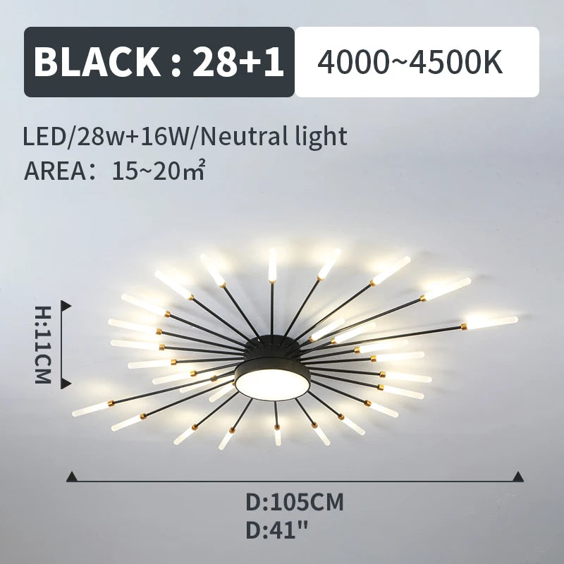 plafonnier moderne led or noir lumineux éclairage intérieur chambre salon enfants