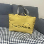 sac main moderne toile jaune rayures noires poignées détachables grande capacité usage quotidien