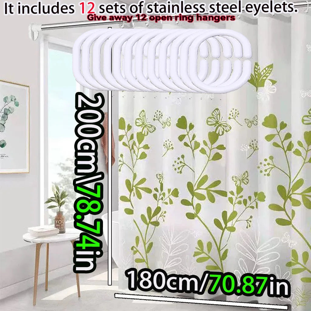 Rideau de douche à motif pastoral pour décoration intérieure