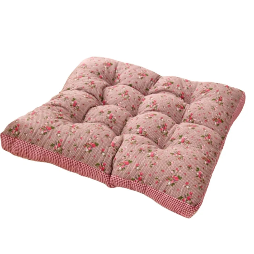 coussin chaise carré patchwork floral rose bleu doux coton épais imperméable