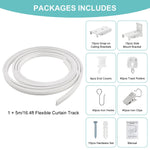 rideau barre pvc blanc moderne clips 5m pliable découpable latéral