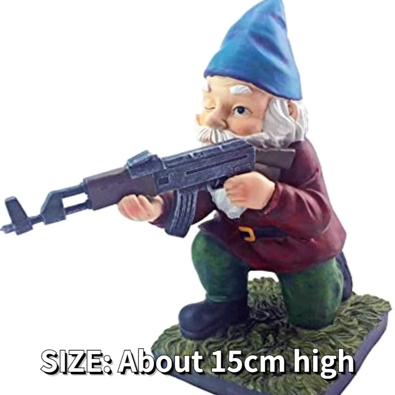 statuette lutin humoristique résine verte bleue rouge ornement extérieur jardin maison cadeaux
