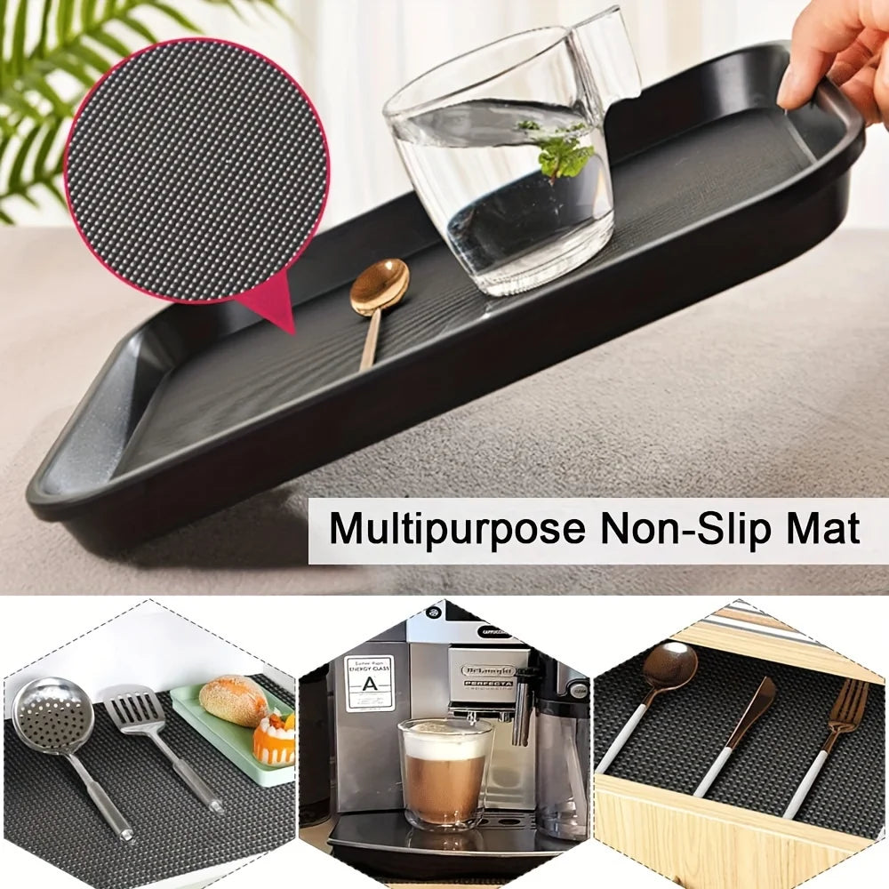 tapis antidérapant noir treillis alvéolaire utilitaire minimaliste 150x100cm cuisine tiroirs comptoirs