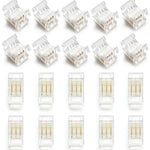 connecteurs led transparents broches dorées clips modernes 24v basse tension câbles colorés rouge vert