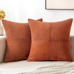 housses coussin polyester coton rayures moderne noir zip lit