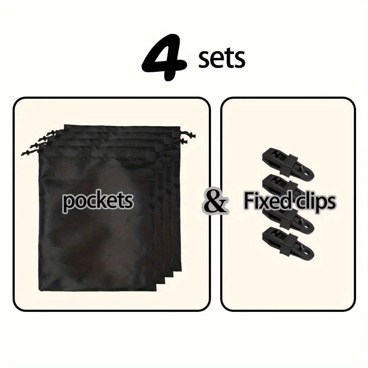accessoires rideau extérieur clips sacs lestés tissu polyester gris noir moderne minimaliste