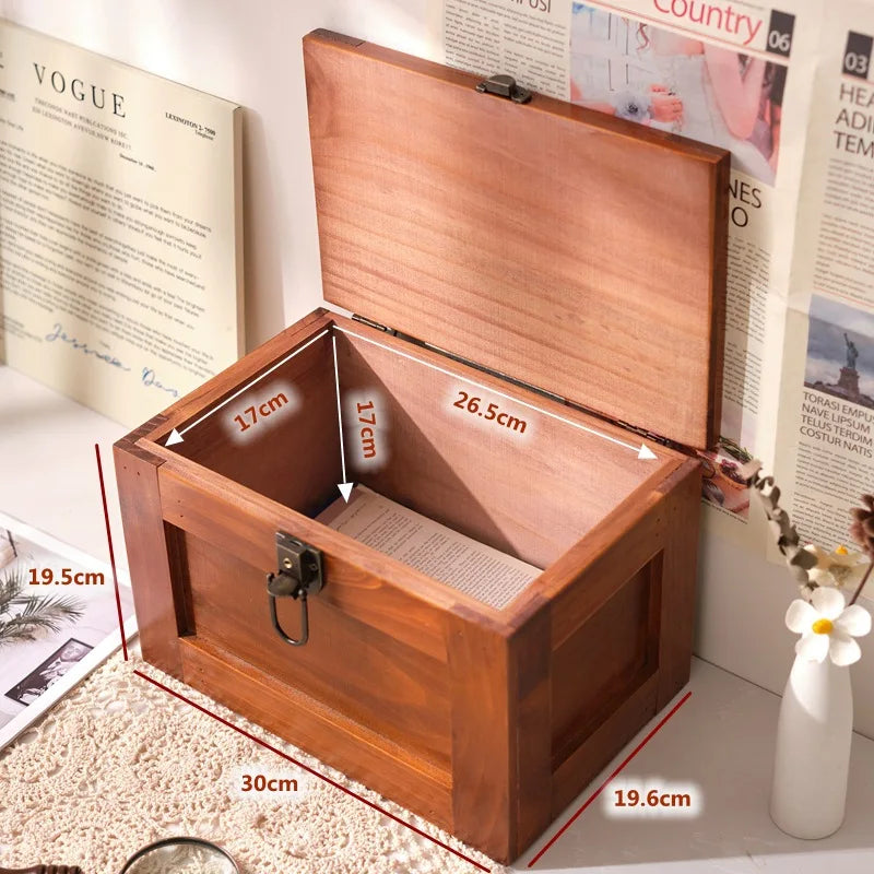 coffre bijoux bois marron clair vintage rétro nordique loquet clé sécurisé rangement articles divers