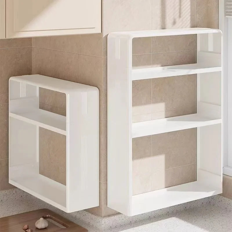 étagère murale blanche moderne niveaux assaisonnements épices provisions bouteilles boîtes poids fitness