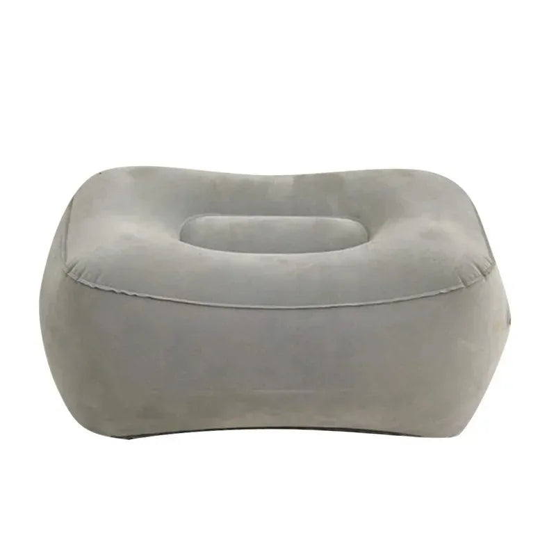 coussin gonflable pvc gris violet velours moderne massage relaxation voyage
