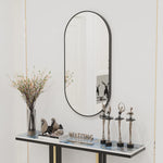 miroir ovale moderne noir mat autonome extension bras vis fixationsintérieur salon chambrevertical horizontal 40x20