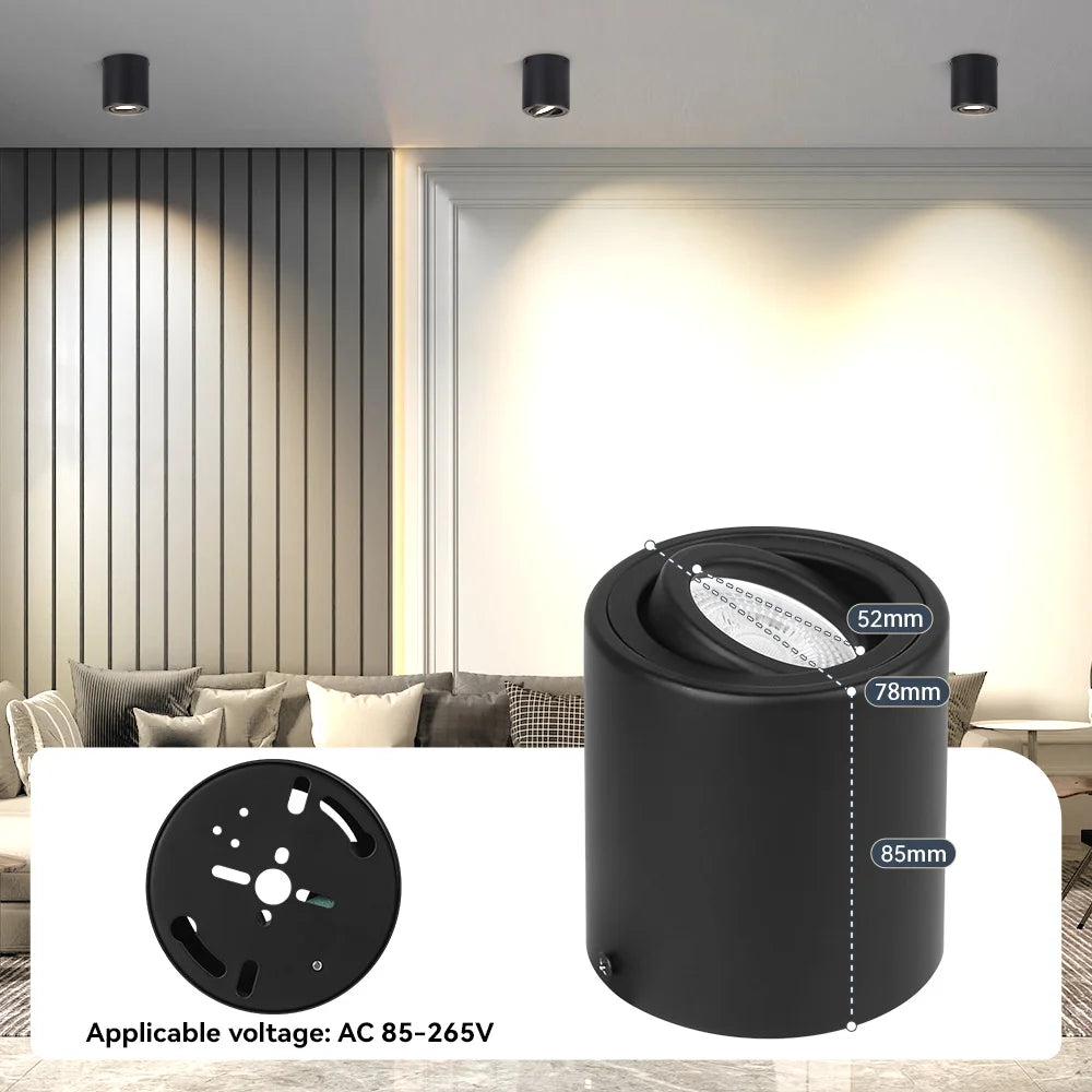 spot led gu10 noir mat moderne ac85 265v 249 2000lm neutral warm cold