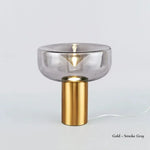 lampe table moderne minimaliste transparente chromée base solide câble électrique warm light
