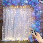 rideau lumineux led blanc moderne 300 leds 3x3m télécommande câble usb