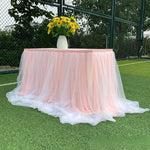 jupe table tulle opaque peach bleu rose violet blanc événements anniversaires mariages festives