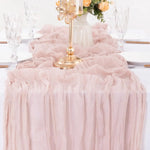 serviette table plissée rose clair décorative maison 100% polyester