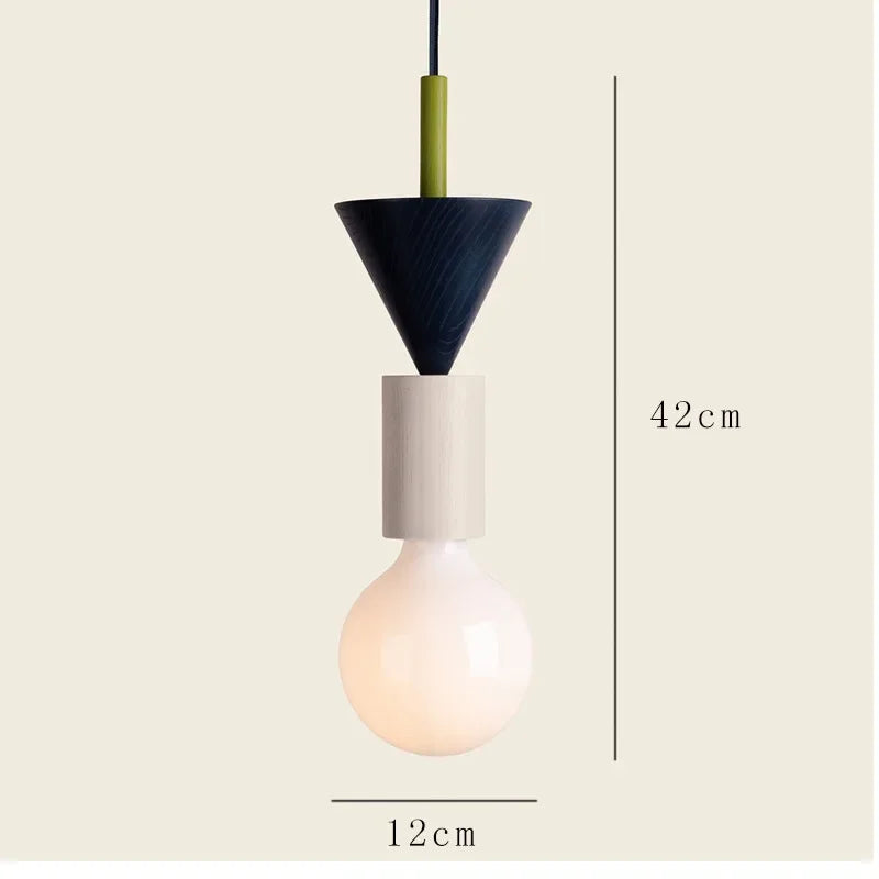 Suspension lumineuse moderne bois naturel rouge beige blanc bleu marron plastique translucide