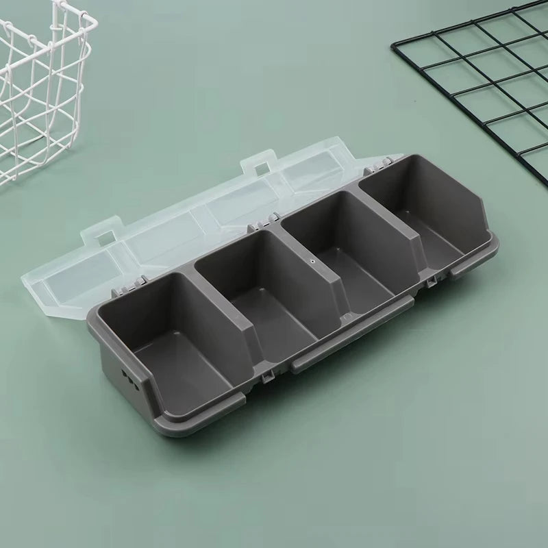 boîte outils rouge gris pratique moderne organisation outils boîte plastique lisse