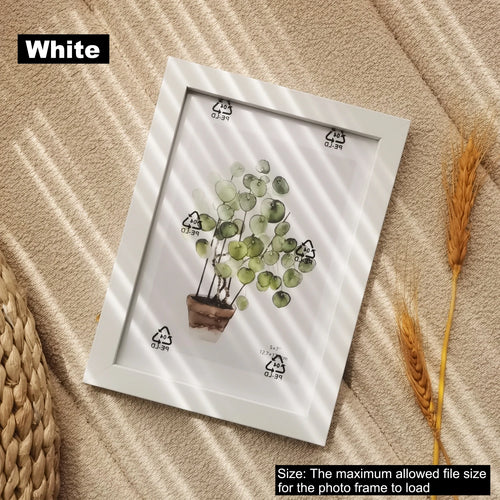 cadre photo bois moderne minimaliste imprimé feuilles palmier clips fixation
