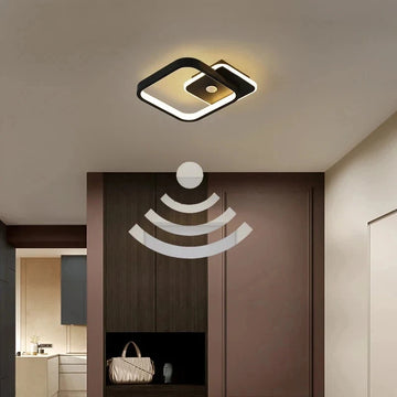 Lampe moderne capteur mouvement noir doré éclairage quotidien led 90260v