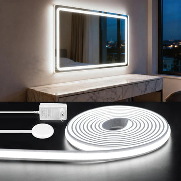 ruban led cob tactile miroir maquillage armoire cuisine salon blanc chaud moderne étanche