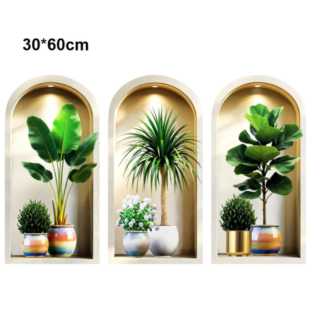 décoration murale 3d arc ciel plantes fleurs imitation pierre moderne bohème 30x60cm 40x80cm