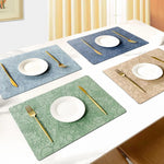 tapis table moderne fleurs feuilles noir marron beige gris vert bleu respectueux environnement 43x30cm