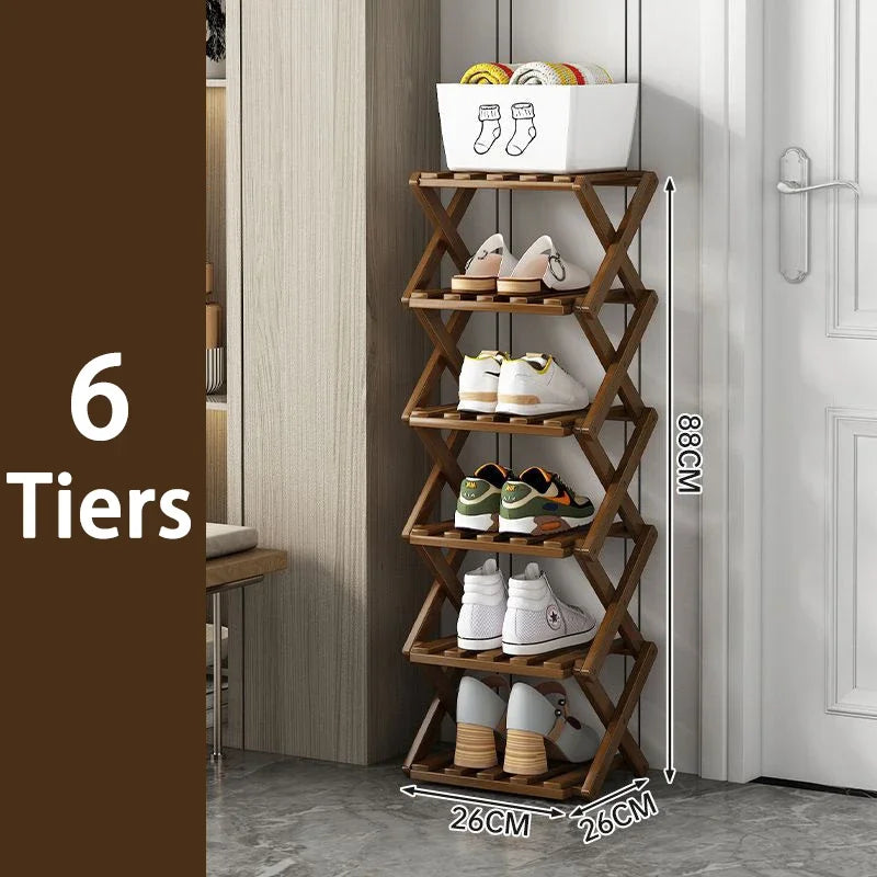 étagère pliante chaussures bois naturel moderne rangement entrée sans installationversible