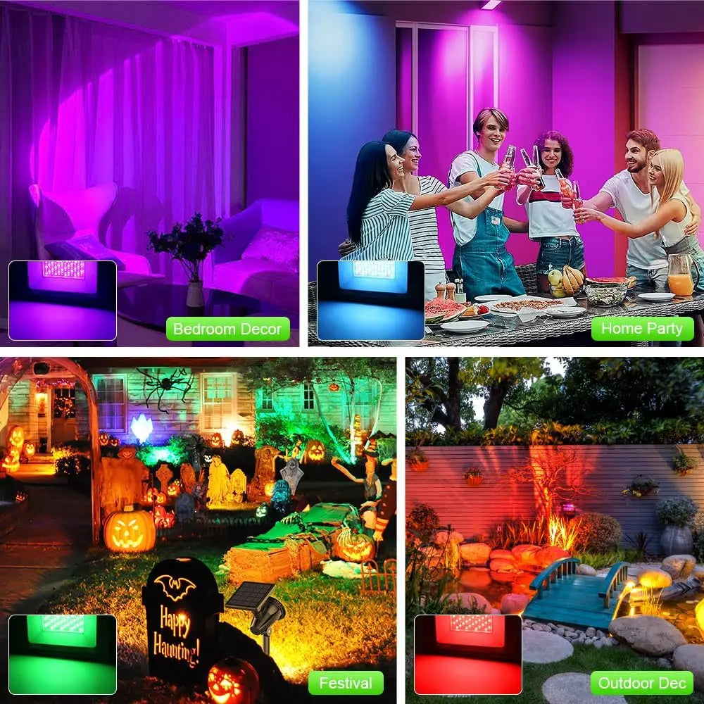 projecteur led rgb noir moderne projecteur extérieur ip65 10w 30w 50w 100w fixations multiples