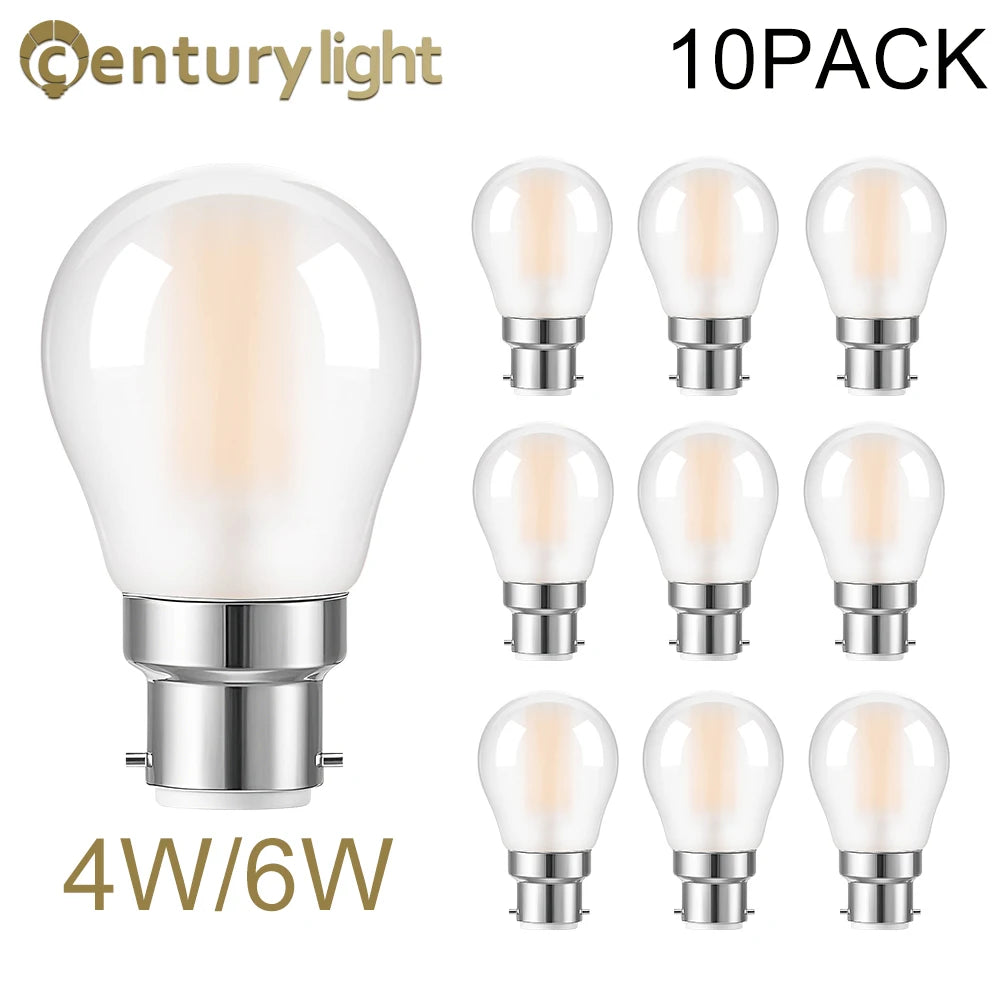 ampoule led filament blanc 2700k moderne vintage b22 4w 6w blanc translucide 360°