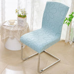 Housse chaise moderne fleurs imprimées orange bleu clair gris polyester élastique fauteuil accueil