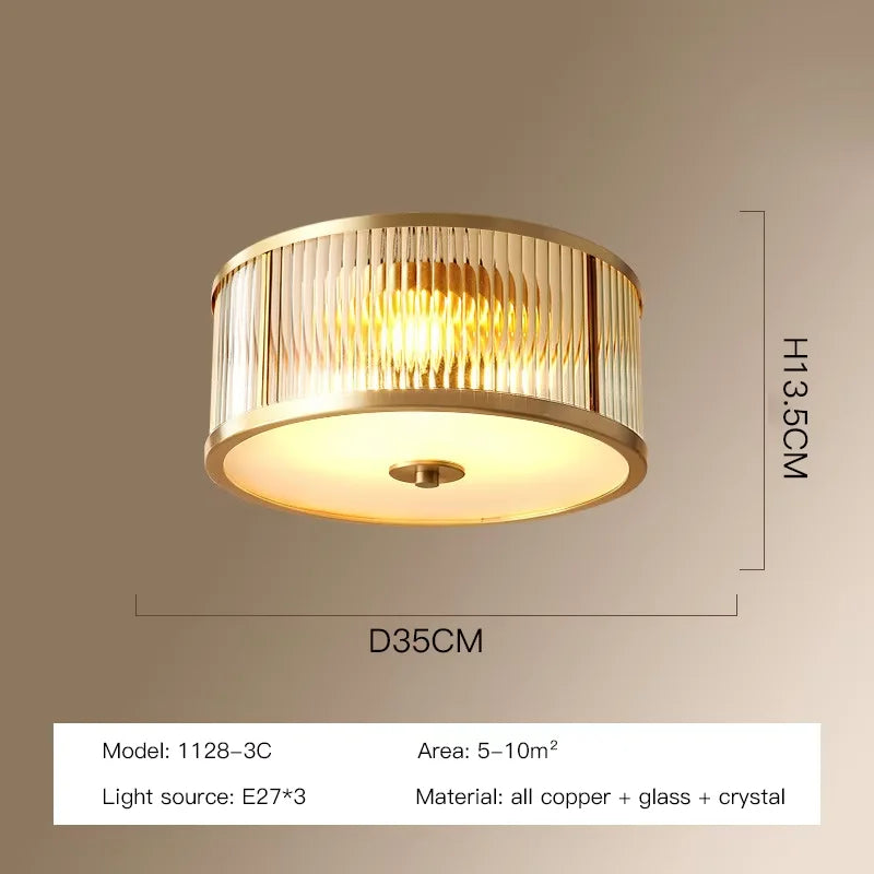 plafonnier moderne cuivre doré hexagonal transparent classique éclairage quotidien led 90 260v e27