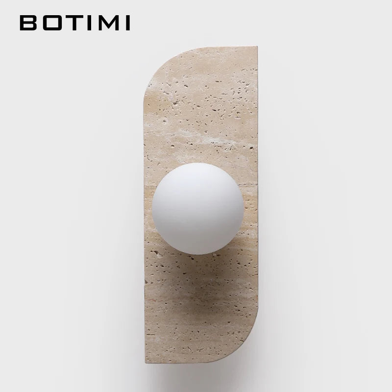 applique murale led moderne minimaliste japonais éclairage quotidien murale texture pierreOpaque globe luminaire