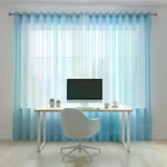 rideau bleu clair poissons dorés moderne translucide protection privée atténuation lumière chambre salon