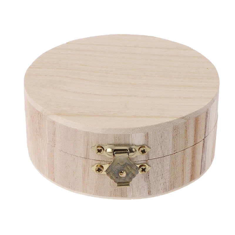 boîte bijoux ronde bois classique couvercle rabattable rangement vintage opaque