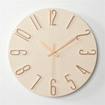 horloge murale moderne quartz aiguille boisée noir blanc minimaliste chambre salon