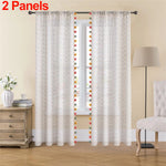 rideaux transparents colorés moderne pompons panneaux fenêtre chambre enfants