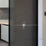 sticker mural chat cœur lignes minimaliste adhésif noir blanc