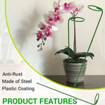 supports plantes métalliques vert simples modernes 35cm 45cm 55cm anneaux réutilisables jardin pot anti