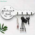 porte clés mural moderne motif bienvenue accrochage couleurs noir blanc texture bois