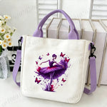 sac main femme toile danseuse papillons blanc moderne décontracté fourre tout