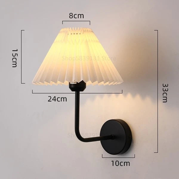 lampe murale moderne or plissée éclairage quotidien ampoule e27 fixée mur nordique