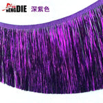 ruban frisé franges brillantes or multicolore décoratif textile maison 20cm longueurversible utilisation