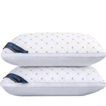 oreiller motif géométrique blanc gris jaune polyester moderne literie dormir protection cervical