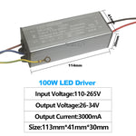 pilote led 100w argenté ip65 ip67 constant current driver câbles colorés certification gs haute